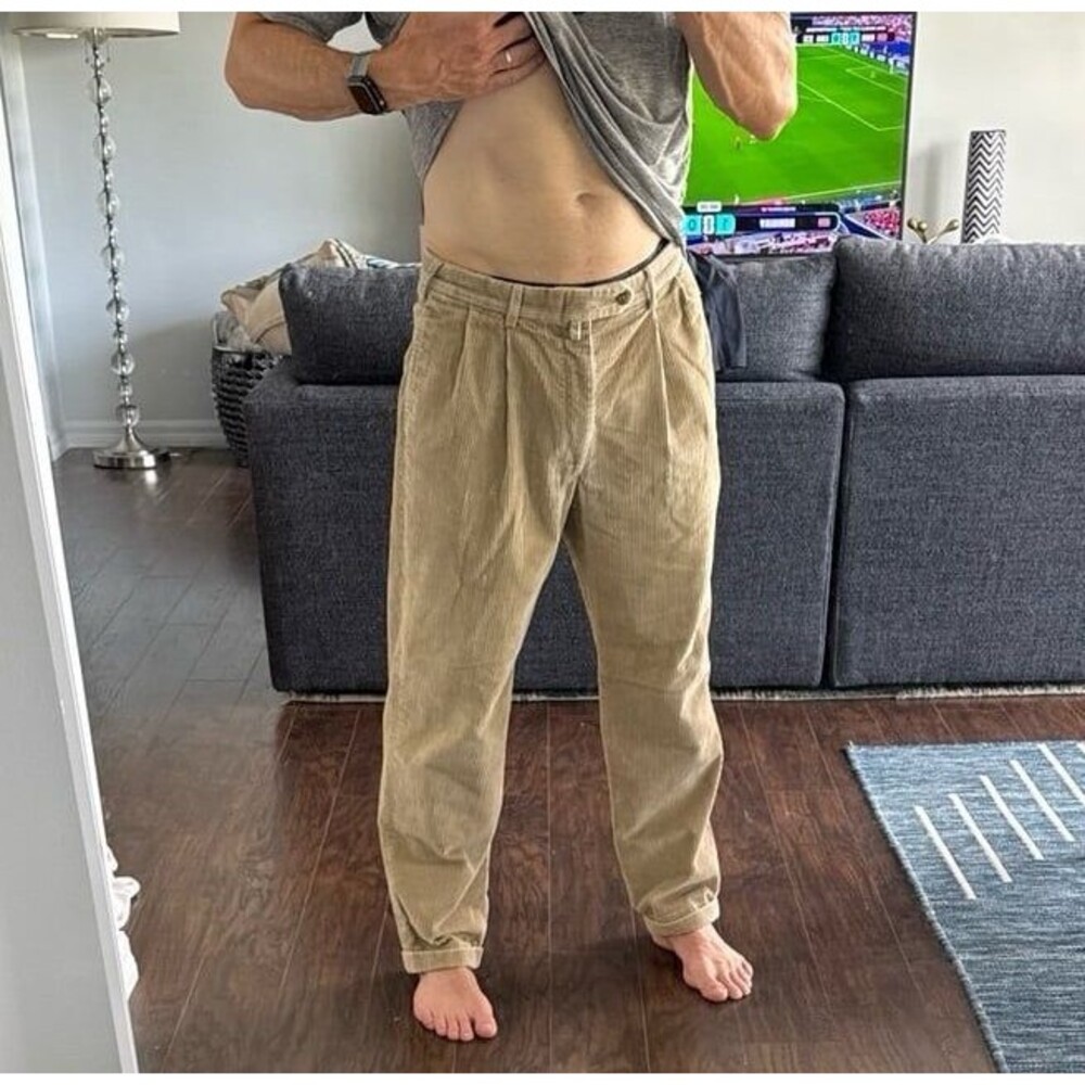 Vintage 90s Tommy Hilfiger Corduroy Pants 33x30 Baggy Khaki